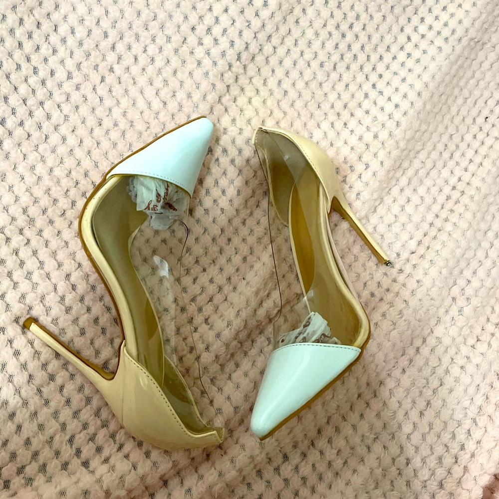 Miluoro Transparent White + Nude Heels